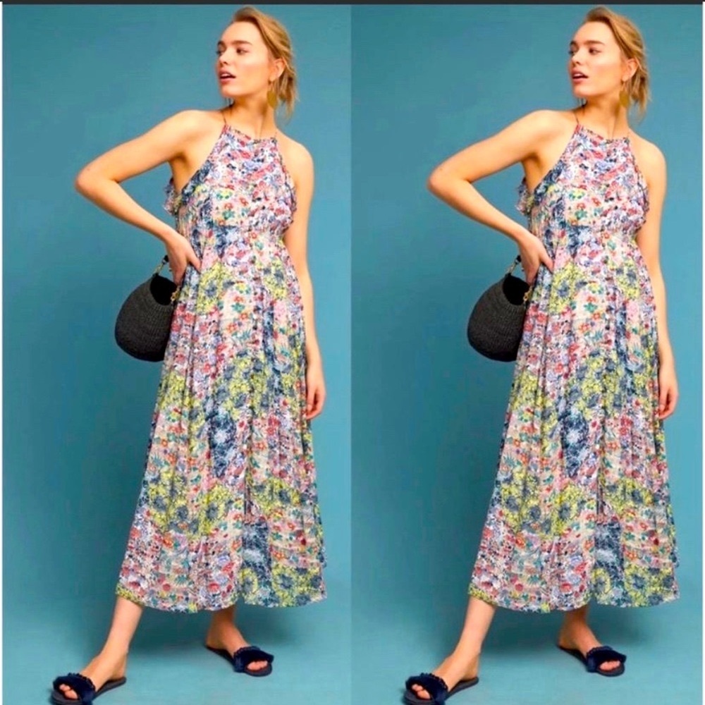 Anthropologie Meadow Rue Floral Maxi Dress